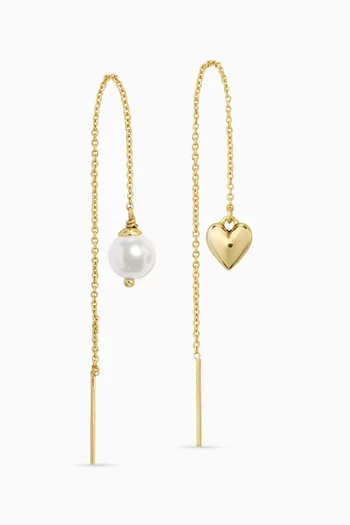 Chain Reaction Threader Earrings in Gold-tone Brass