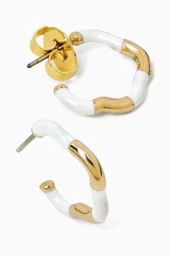Wave Huggie Earrings in Resin & Metal