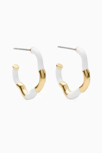 Wave Huggie Earrings in Resin & Metal