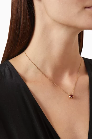 Crystal Solitaire Necklace in Gold-tone Brass