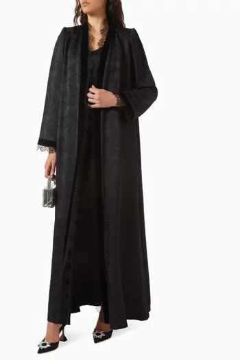 Open-front Abaya in Silk-jacquard