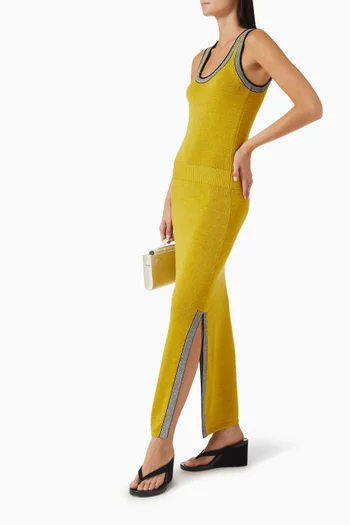 Blouson Tank Knit Dress in Linen Blend