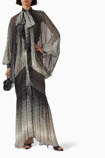 Sheer Halftone Wiggle Dot Kaftan