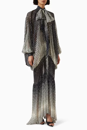 Sheer Halftone Wiggle Dot Kaftan