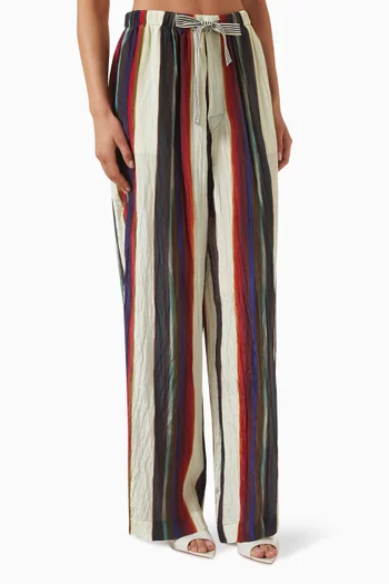 Morris Stripe Relaxed Pants in Viscose-blend