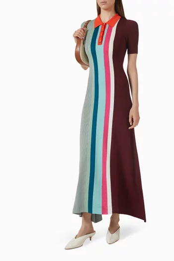 Bowling Polo Dress in Ribbed-knit