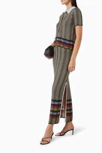 Wave-knit Pencil Skirt