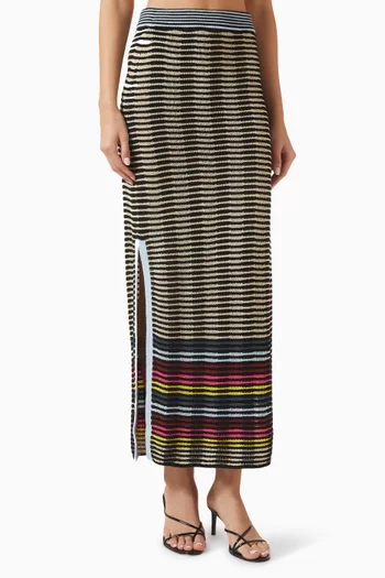 Wave-knit Pencil Skirt