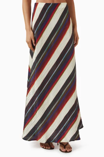 Morris Stripe Bias Midi Skirt