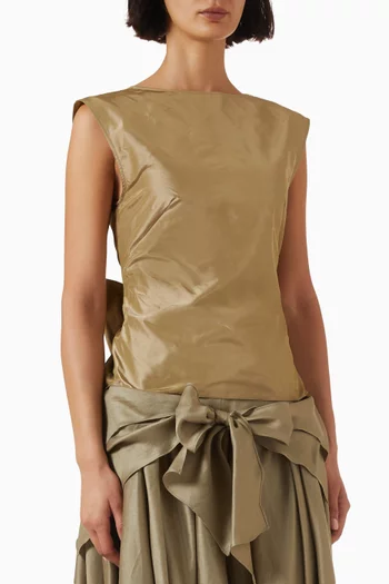 Big Bow Shell Top in Silk
