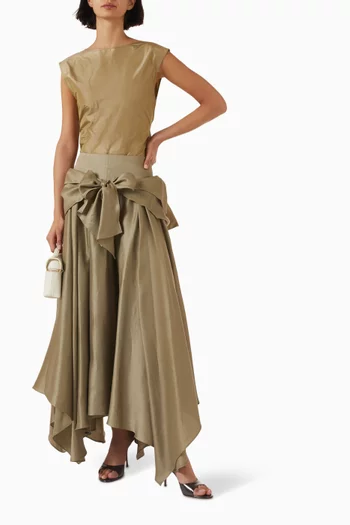 Handkerchief Hem Tie Maxi Skirt