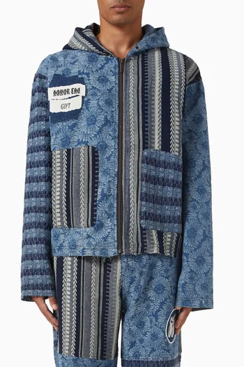 Tapestry Hooded Jacket in Cotton-blend