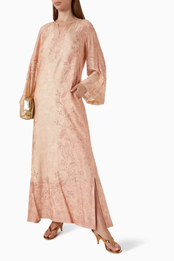 Printed Kaftan in Viscose-lyocell