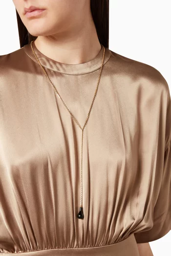 Onyx Drop Necklace in 24kt Gold-plated Brass
