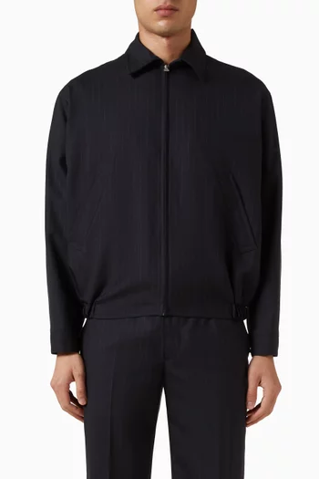 Shadow Stripe Blouson Jacket in Wool