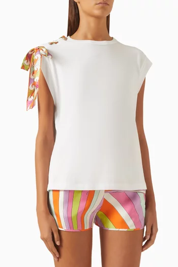 Ribbon Tank Top in Viscose Jersey