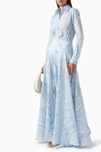 Manuba-print Skirt in Cotton Muslin