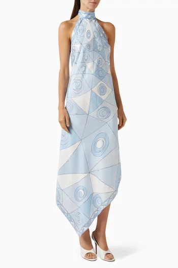 Occhi-print Dress in Silk