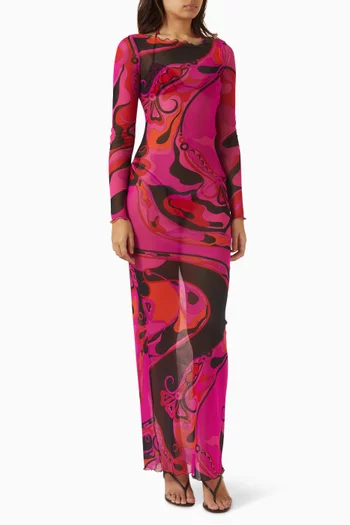 Printed Dress in Tulle