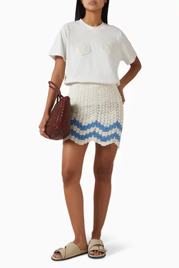 Sand Crochet T-shirt in Cotton