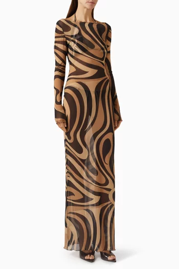 Printed Dress in Tulle