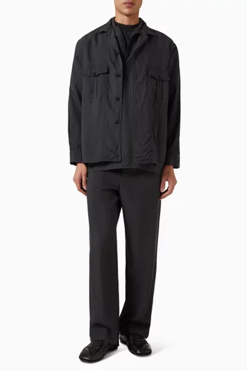 Military Shirt Jacket in Silk