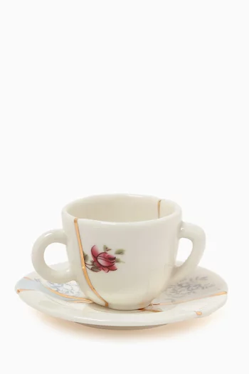Kintsugi Coffee Cup with Saucer