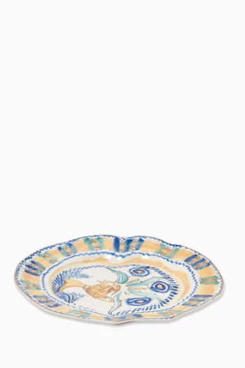 طبق عشاء سبانيش بورسلين بلون أصفر