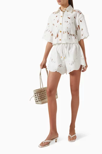 Mahon Embroidered Crop Shirt