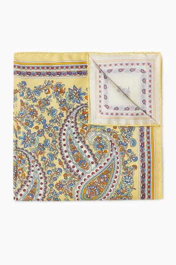 Paisley-print Pocket Square in Silk