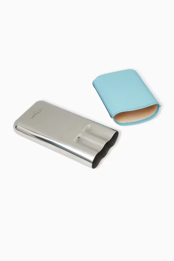 3 Cigar Case in Leather & Metal