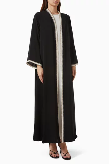 Contrast-trim Abaya Set