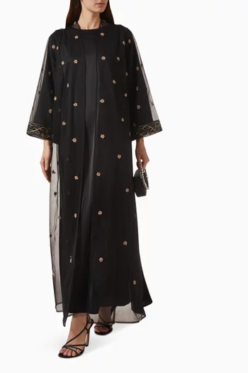 Floral Embroidered Abaya Set