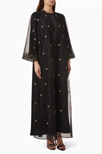 Floral Embroidered Abaya Set