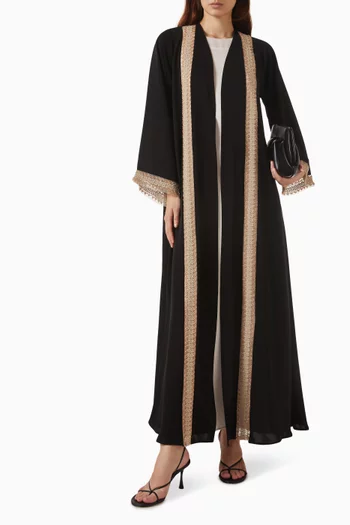Embroidered-trim Abaya Set