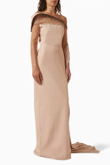 Yelena Embellished Gown in Crepe