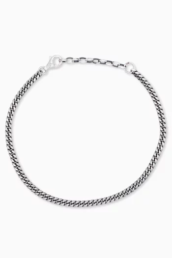 Curb Chain Bracelet in Sterling Silver, 3mm
