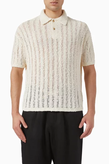 Pointelle Polo T-shirt in Knit