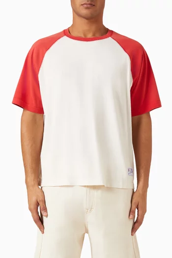 Raglan Athletic Patch T-shirt in Cotton