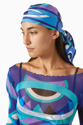 Printed Scarf in Silk Twill