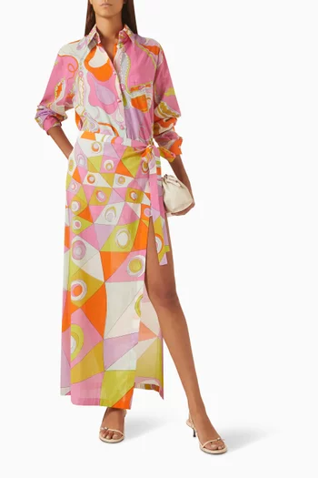 Orchidee-print Shirt in Cotton Muslin