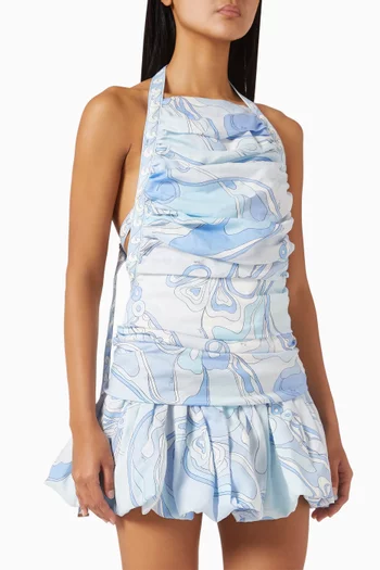 Orchidee-print Balloon Dress