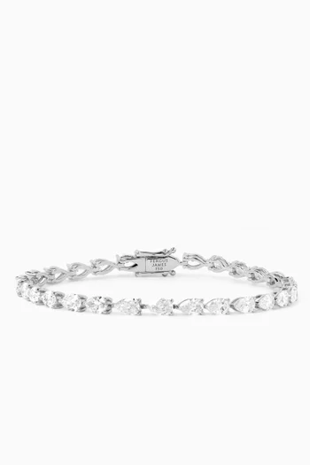 7ct Pear Diamond Tennis Bracelet in 18kt White Gold