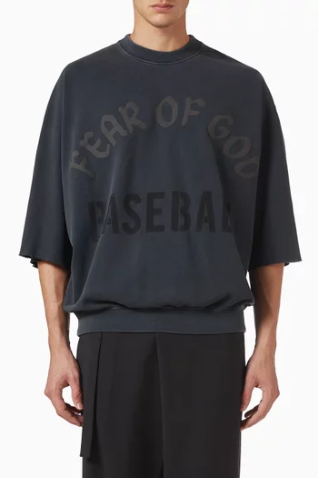 Baseball Cut-sleeve Sweatshirt in Cotton-terry