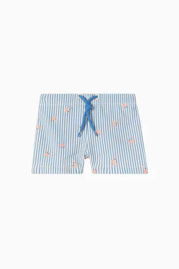 Stripes & Crabs UV Swim Shorts in Recycled Nylon