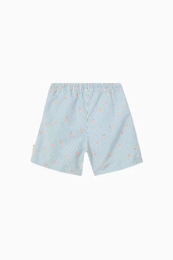 Stripes & Crabs UV Shorts in Recycled Nylon