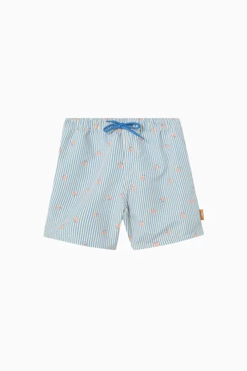 Stripes & Crabs UV Shorts in Recycled Nylon
