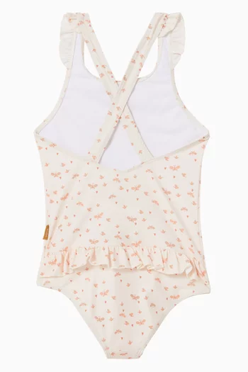 Printed One-piece Swimsuit in Nylon