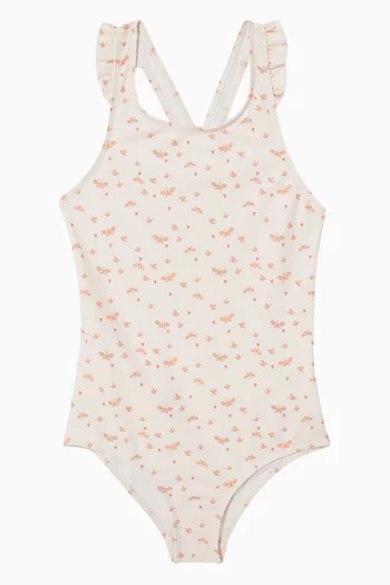 Printed One-piece Swimsuit in Nylon