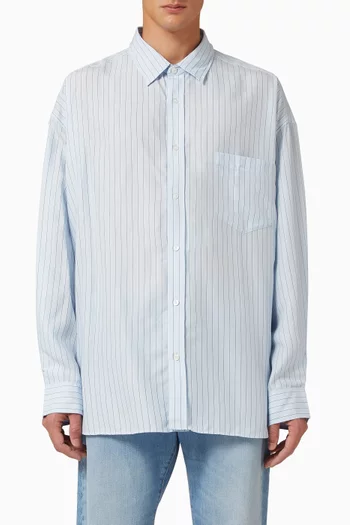 Striped Button-up Shirt in Lyocell